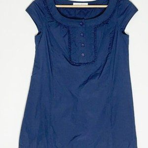 Navy Blue Ruffle Tunic Top